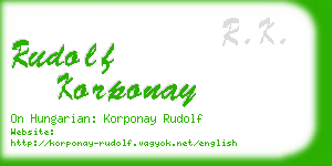 rudolf korponay business card